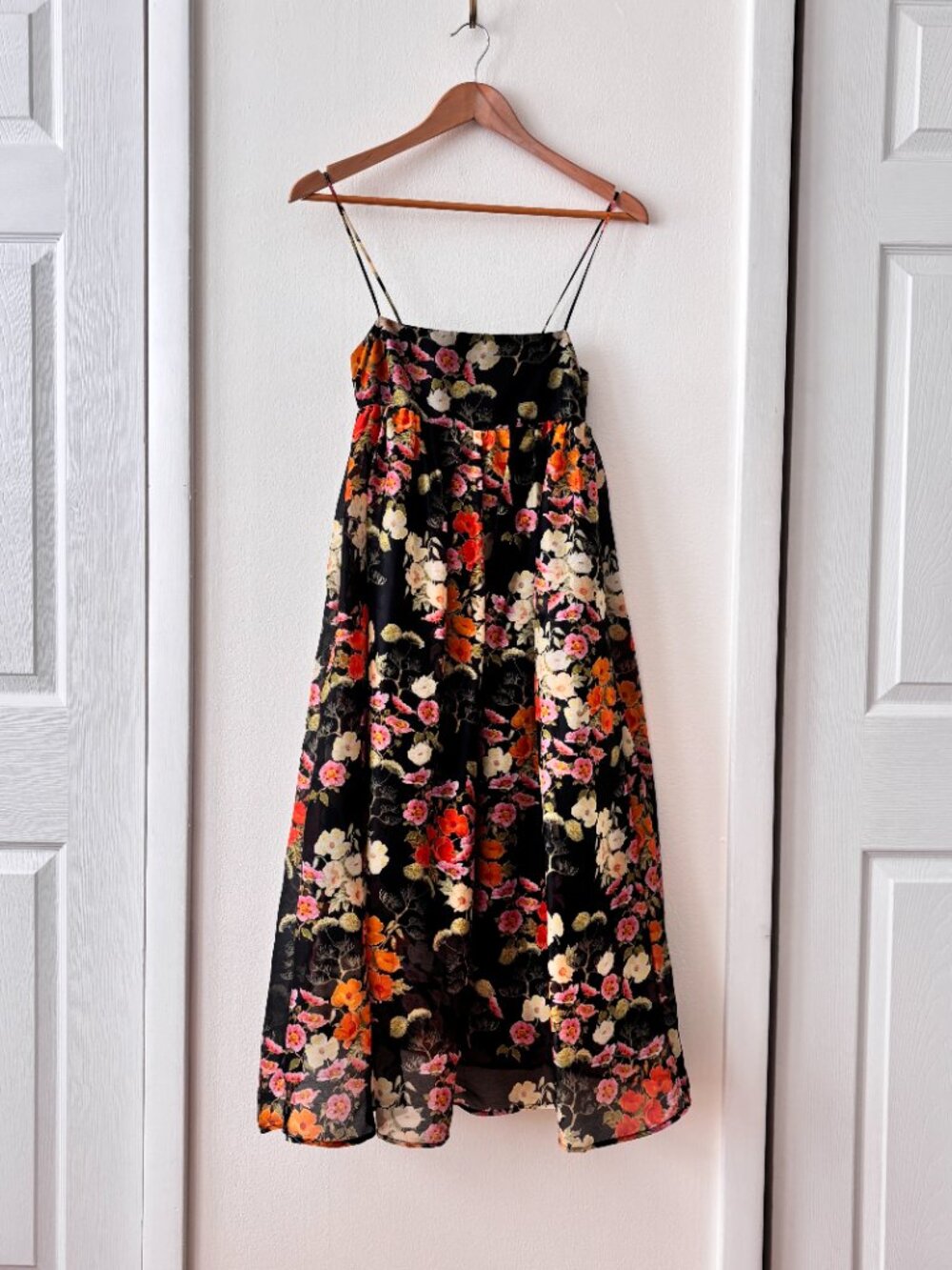 Autumn Adeigbo Hattie Empire Silk Floral Organza Midi Dress - Picture 3 of 7